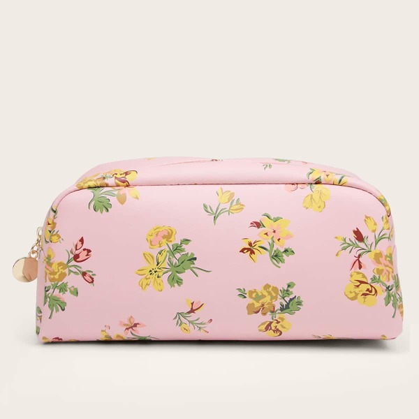 

Flower Painted Square Makeup Bag, Multicolor