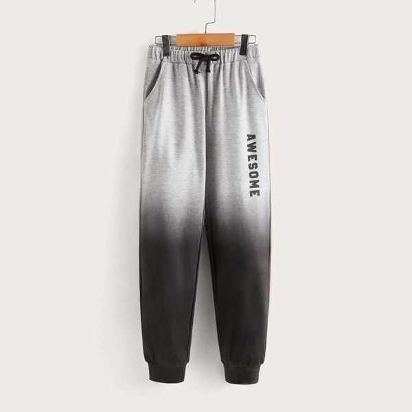 

Boys Ombre Letter Graphic Drawstring Waist Sweatpants, Multicolor