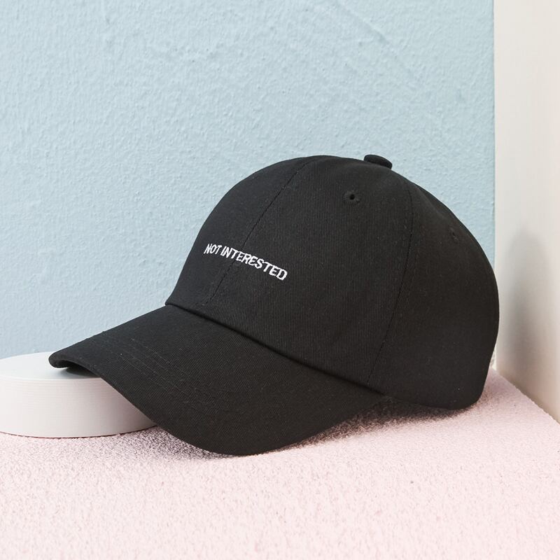

Guys Slogan Graphic Embroidery Baseball Cap, Black
