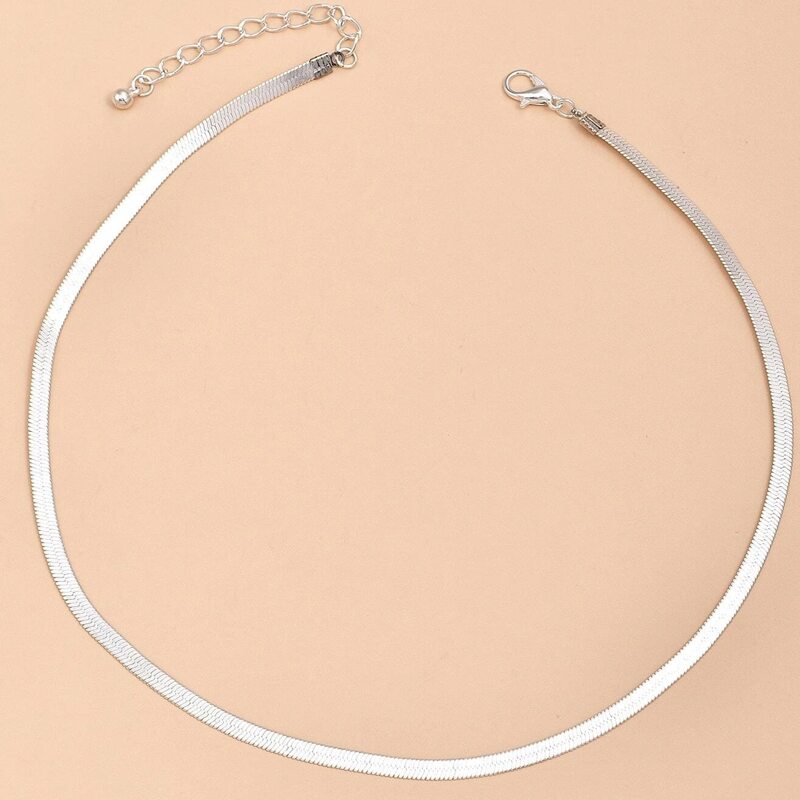 

Minimalist Chain Necklace, Antique silver