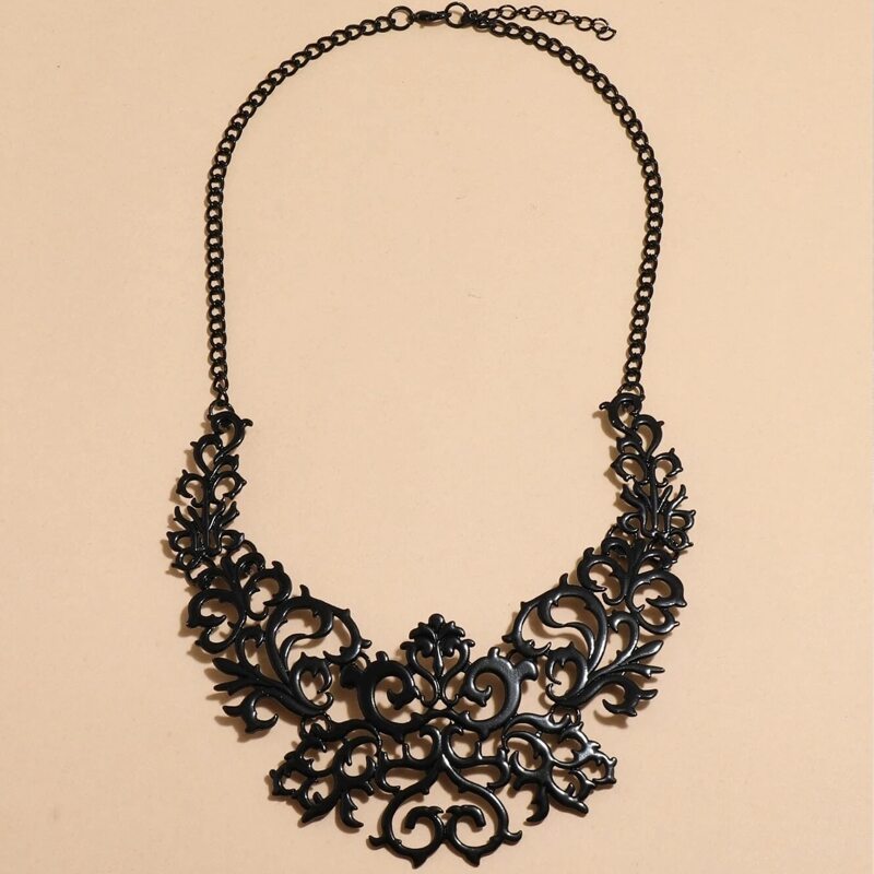 

Hollow Out Design Necklace, Black