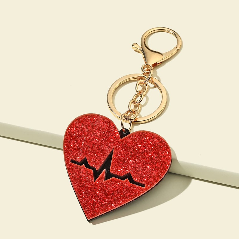 

Heart Charm Keychain, Red
