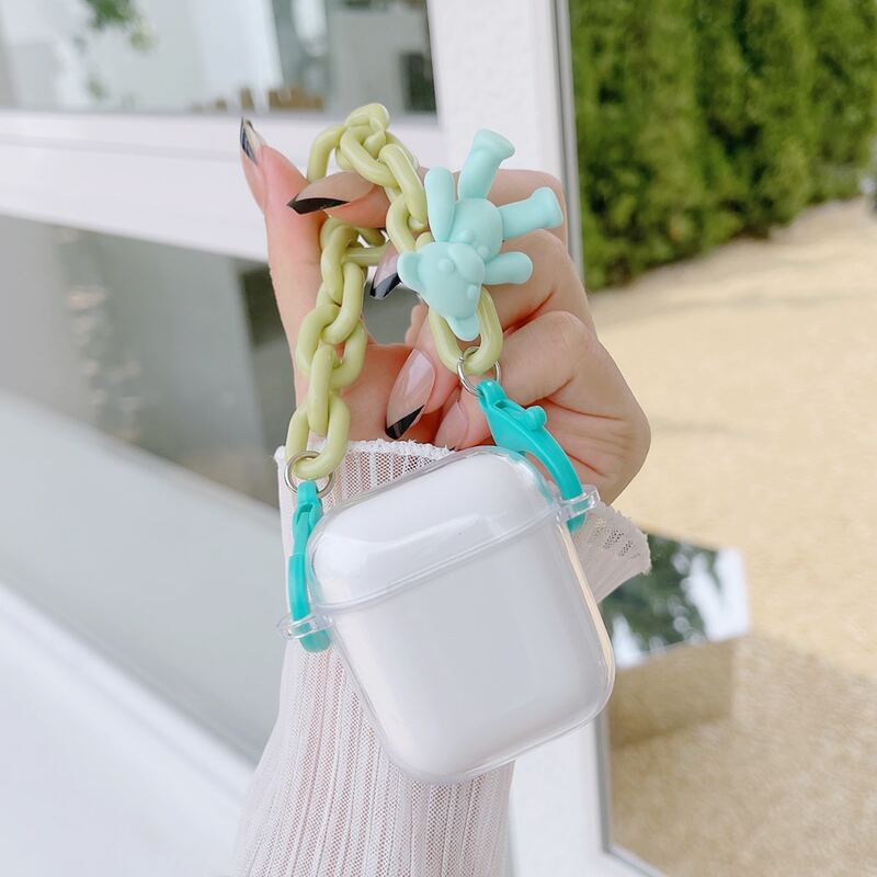 

Clear Case With Chain Hand Strap For Airpods