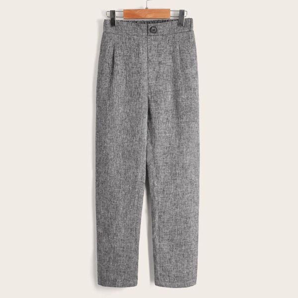 

Boys Single Button Linen Look Pants, Grey