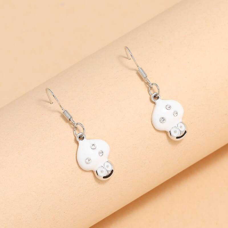 

Rhinestone Drop Earrings, White