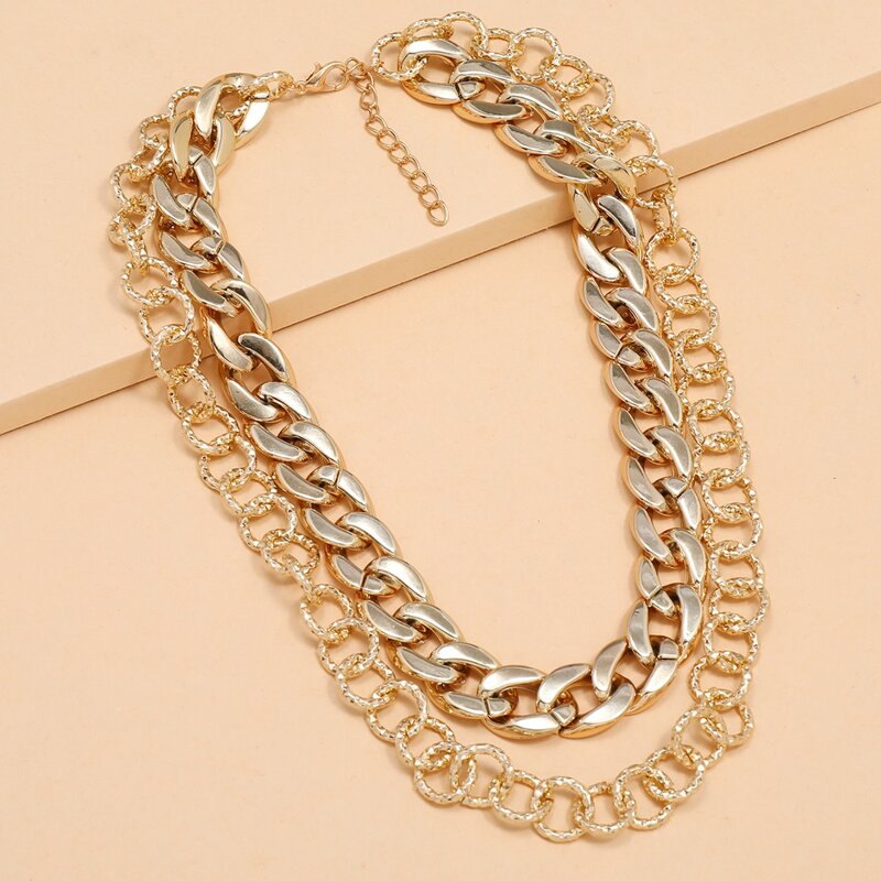 

Minimalist Layered Chain Necklace, Gold