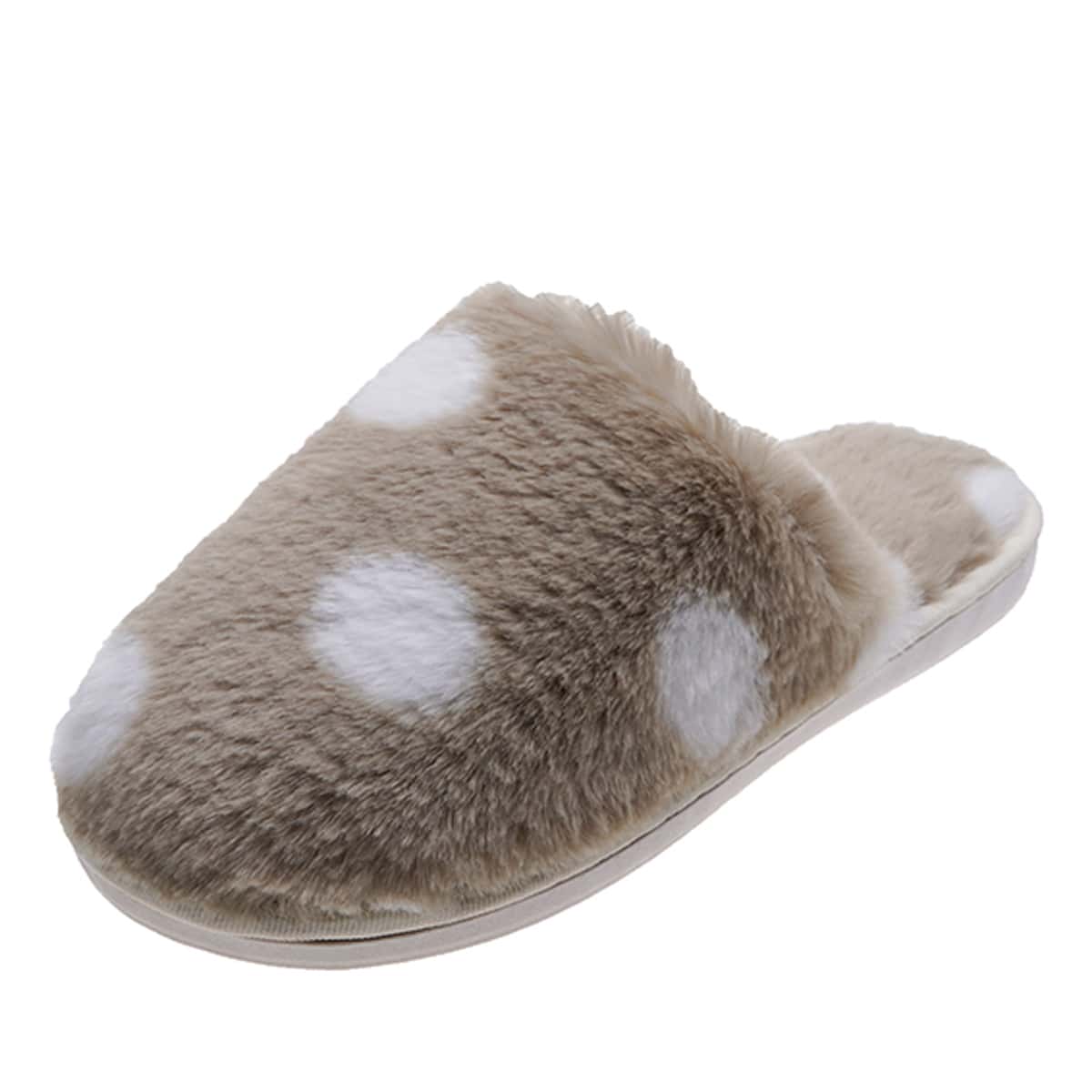 

Fluffy Home Slippers, Khaki