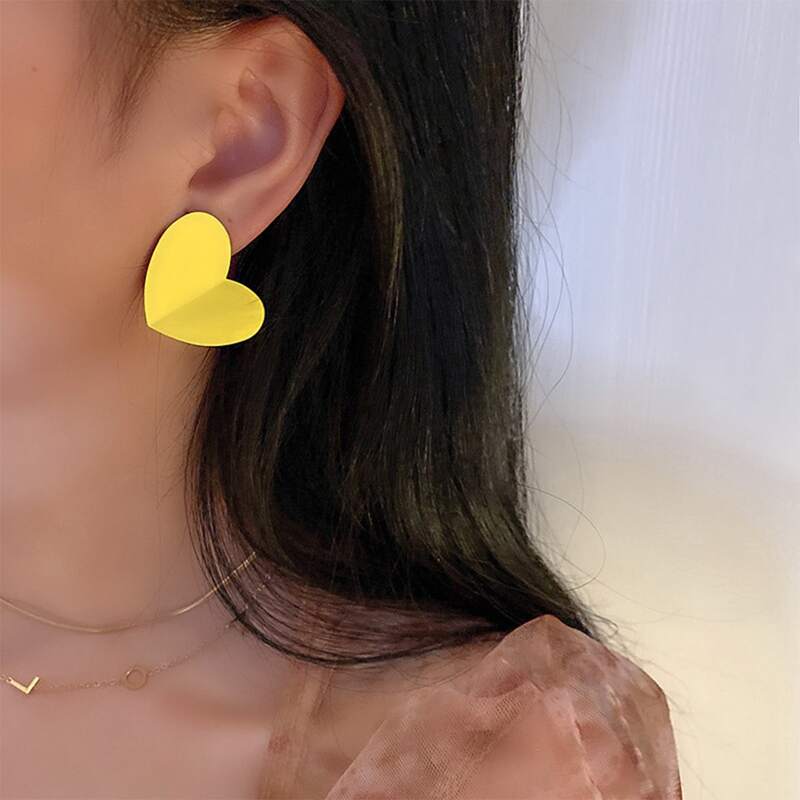 

Heart Stud Earrings, Yellow