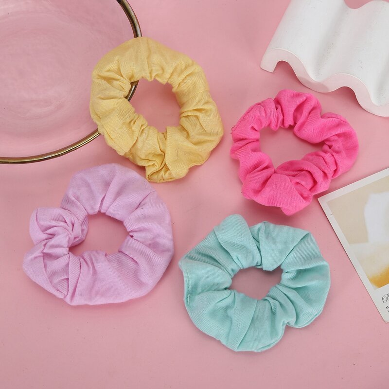 

4pcs Solid Scrunchie, Multicolor