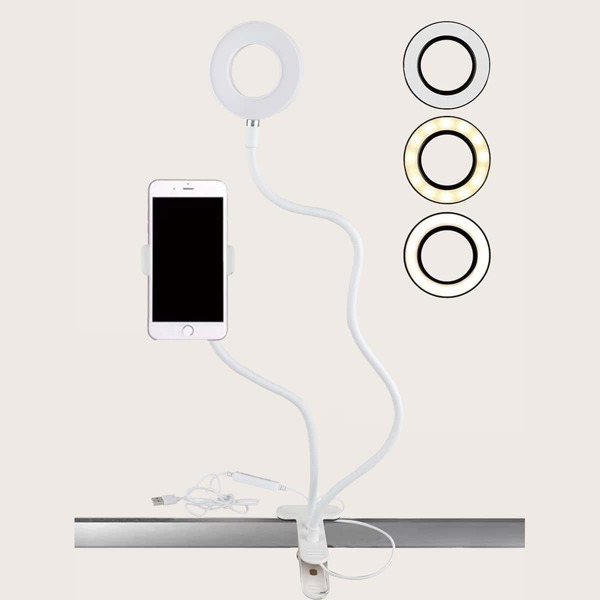

2 In 1 Clip Fill Light & Phone Holder, White