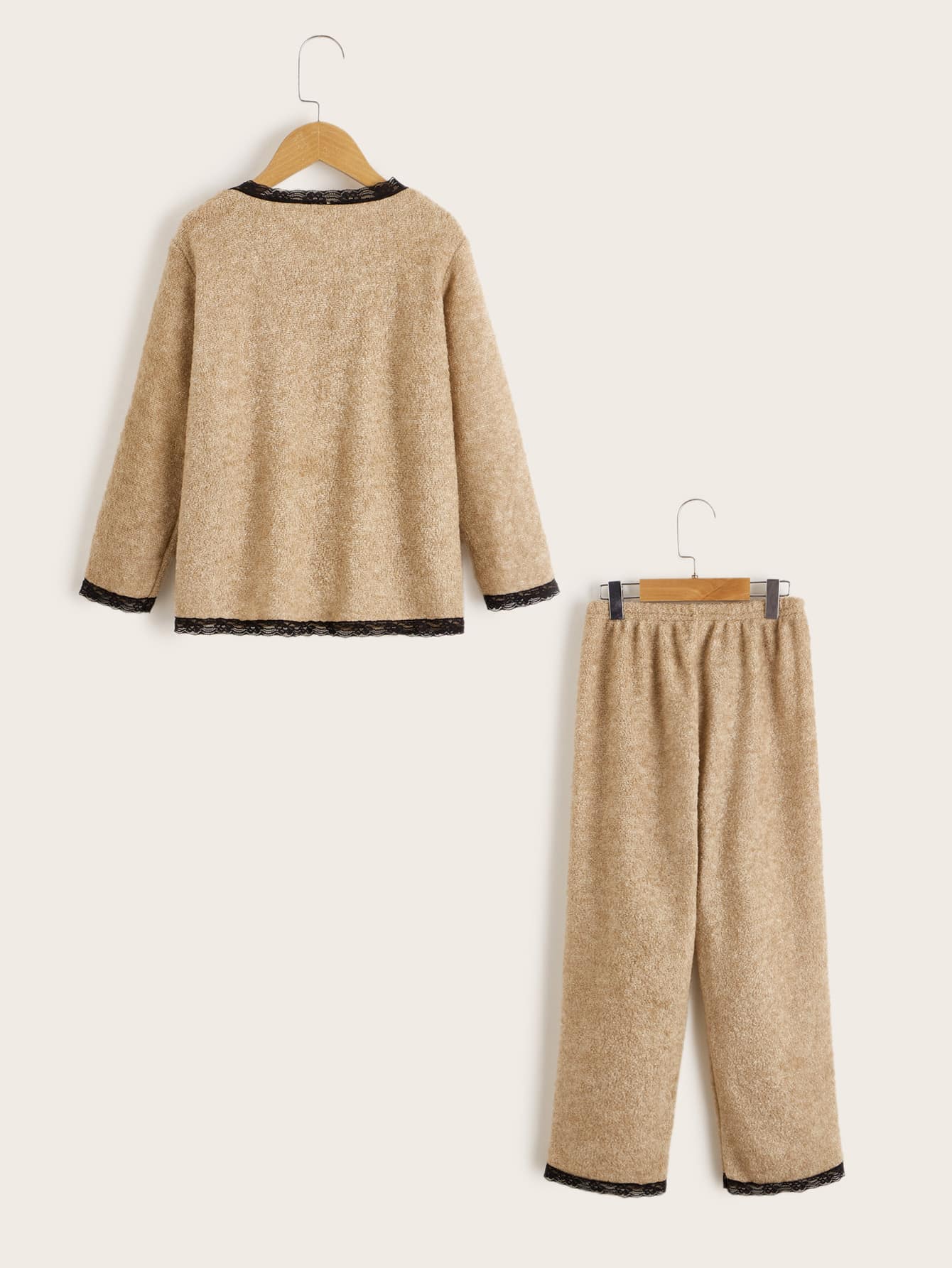 Girls Contrast Lace PJ Set