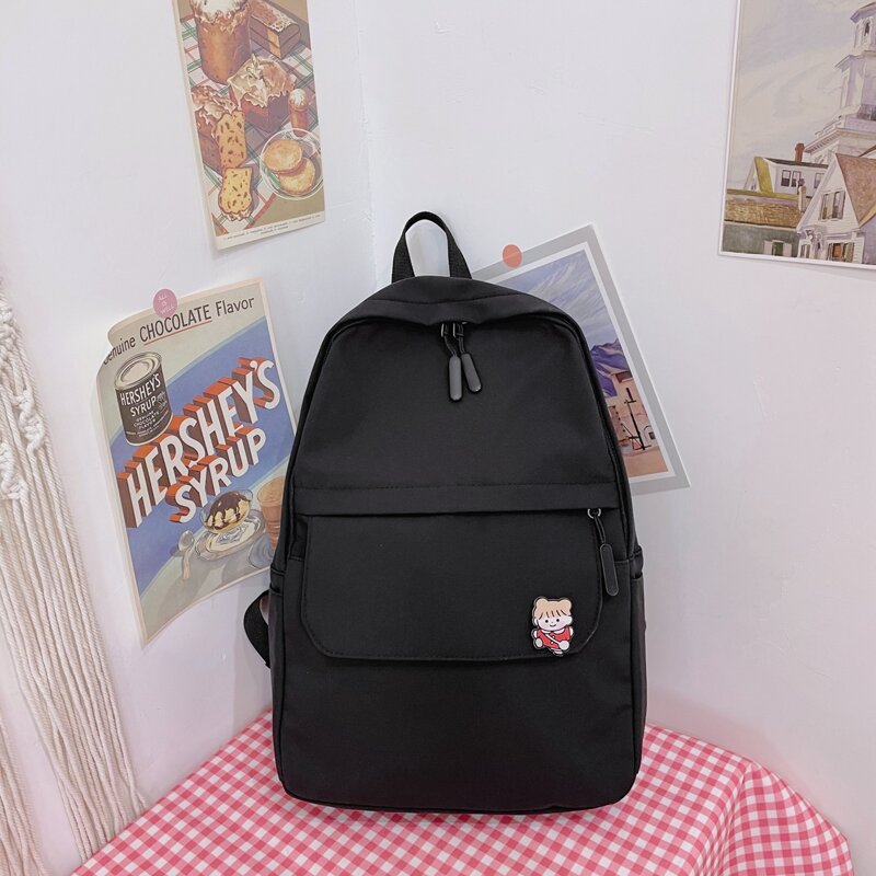 

Colorblock Zip Front Backpack, Black