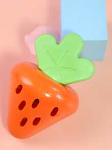 1pc Strawberry Shaped Pet Leaking Food Toy - Multicolor - View 3