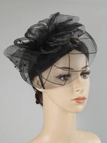 Vòng hoa trang trí bằng lưới - màu đen - Xem 1