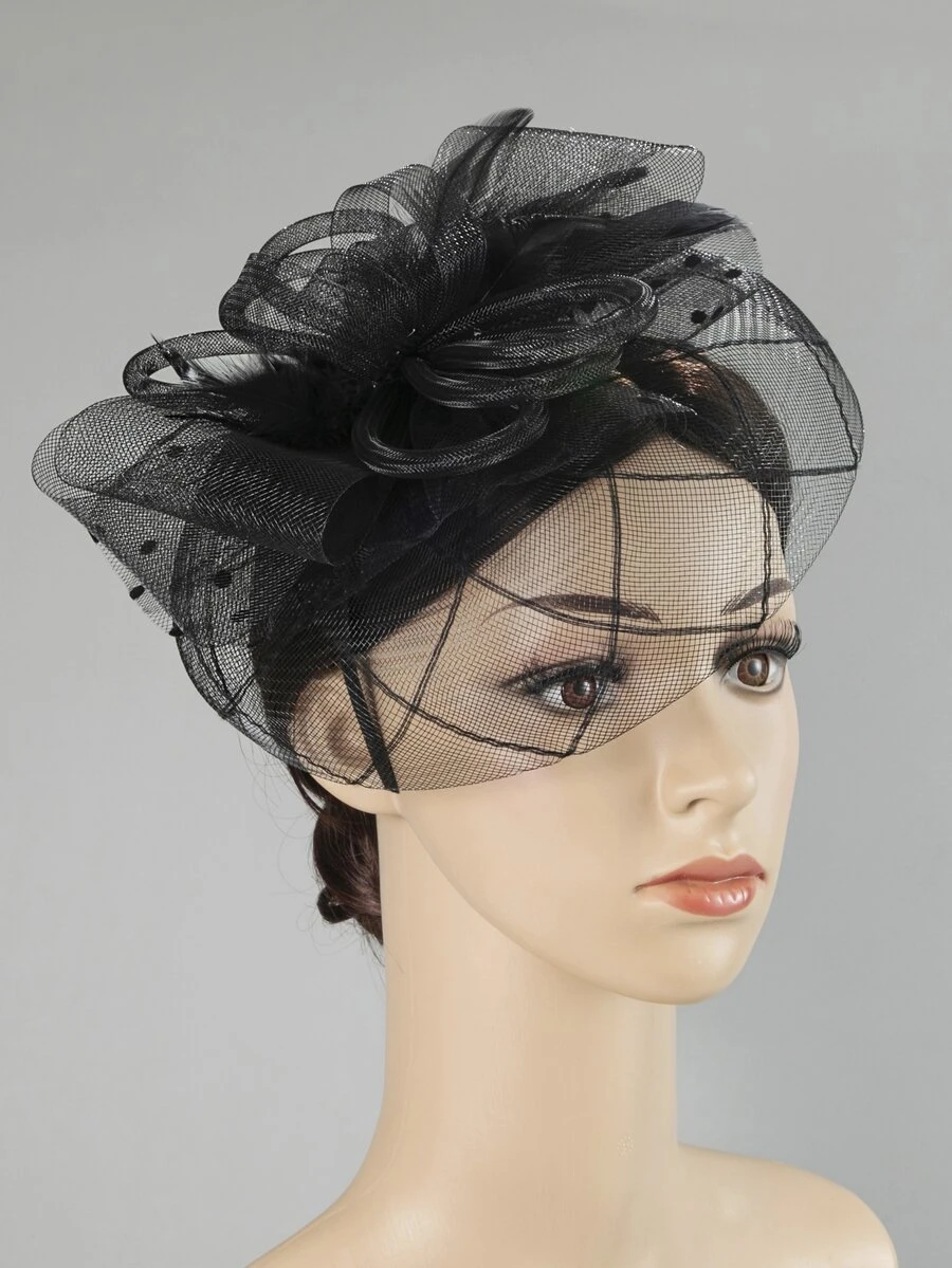 Vòng hoa trang trí bằng lưới - màu đen - Xem 1