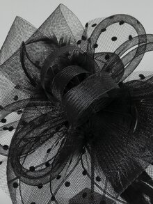 Vòng hoa trang trí bằng lưới - màu đen - Xem 3