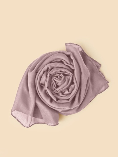 1pc Solid Color Arabic Headscarf, Suitable For Mosque Use, Shawl For Sun Protection