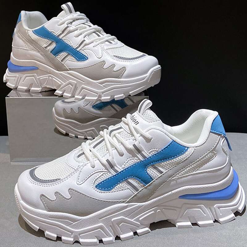

Lace-up Front Chunky Sneakers, Blue