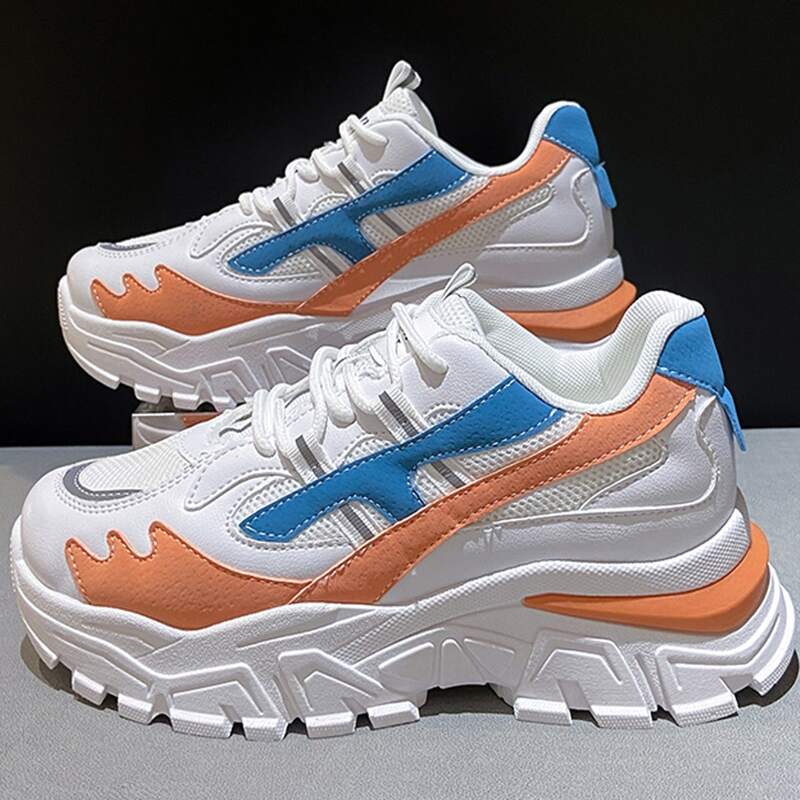 

Lace-up Front Chunky Sneakers, Orange