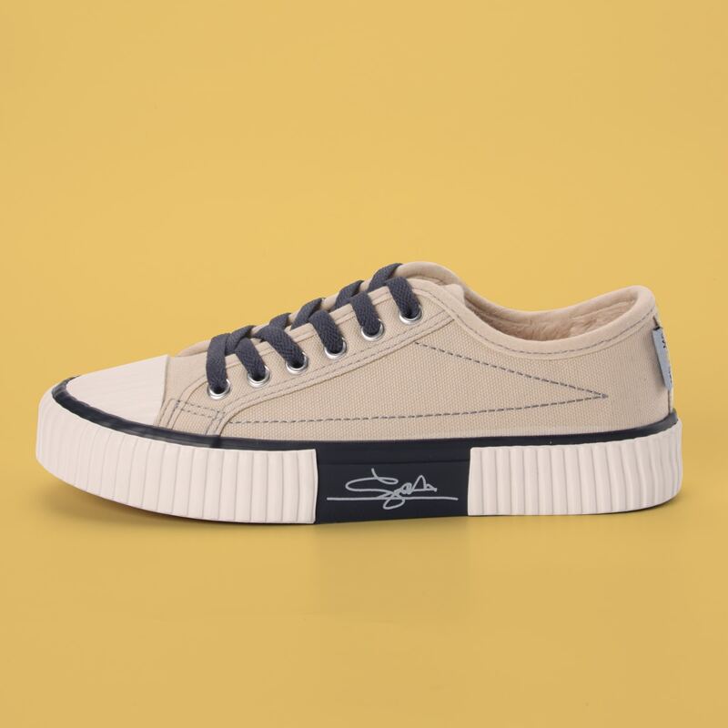 

Lace-up Front Canvas Shoes, Beige