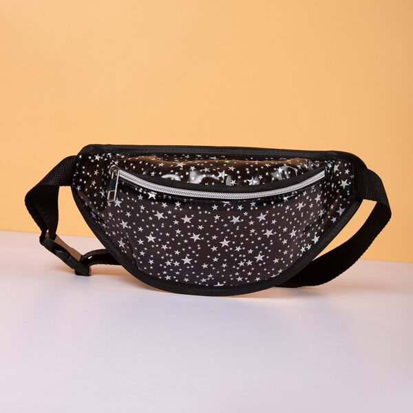

Clear Star Graphic Fanny Pack, Black