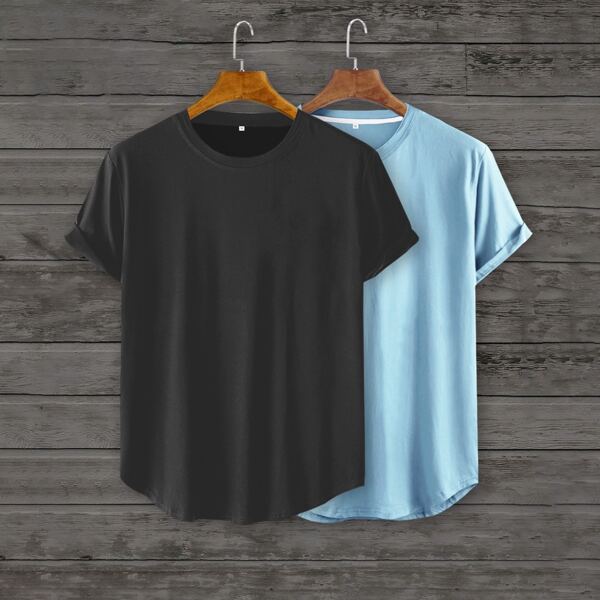 

Men 2 Pack Solid Crew Neck Tee, Multicolor