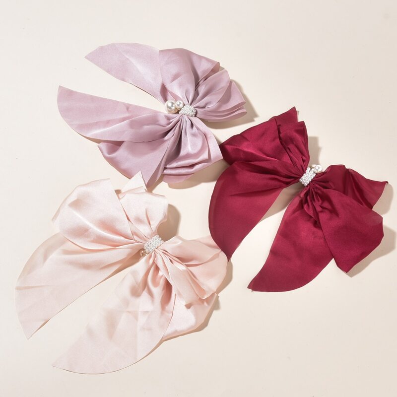 

3pcs Bow Hair Clip, Multicolor