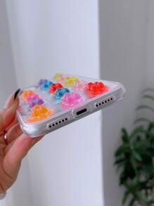 Gummy Bear Print Glitter Clear Case Compatible With iPhone - Multicolor - View 3