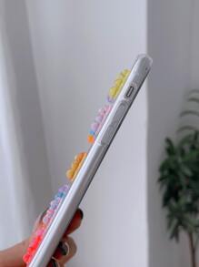 Gummy Bear Print Glitter Clear Case Compatible With iPhone - Multicolor - View 4