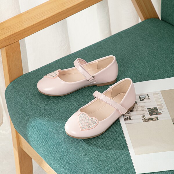 

Toddler Girls Heart & Rhinestone Mary Jane Flats, Pink