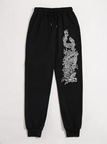 SHEIN Unity Quần thể thao nữ Dây kéo Thú vật - màu đen - Xem 3