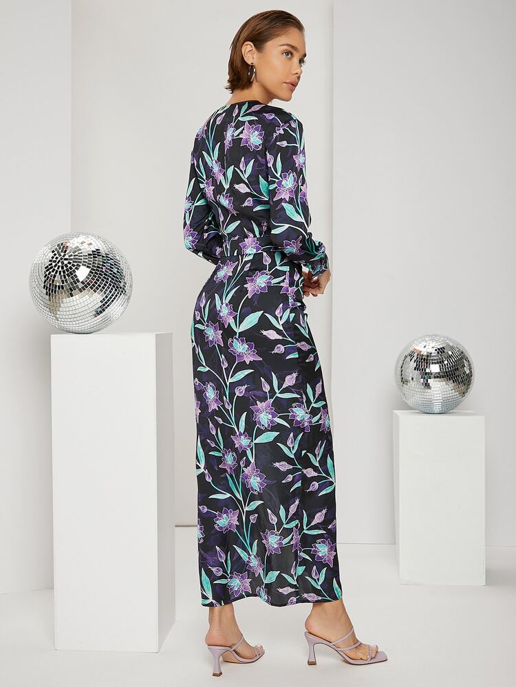 O-ring Detail Top and High Split Skirt Set