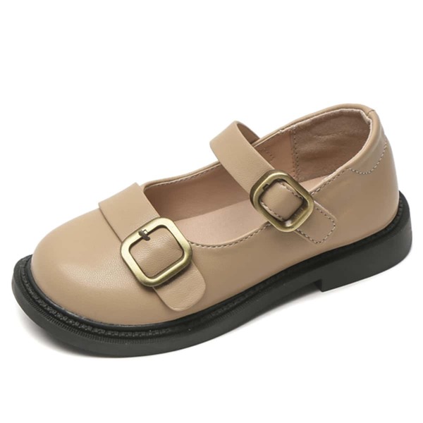 

Toddler Girls Solid Buckle Decor Flats, Apricot