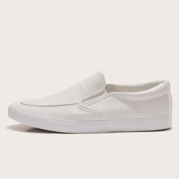 

Men Minimalist Slip-On Skate Shoes, White