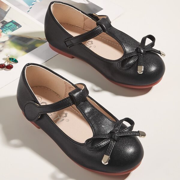 

Toddler Girls Solid Bow Decor Mary Janes, Black