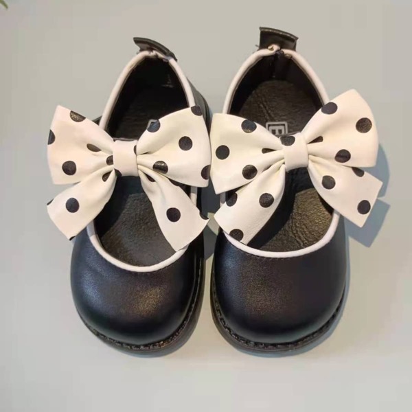 

Toddler Girls Polka Dot Bow Decor Flats, Black