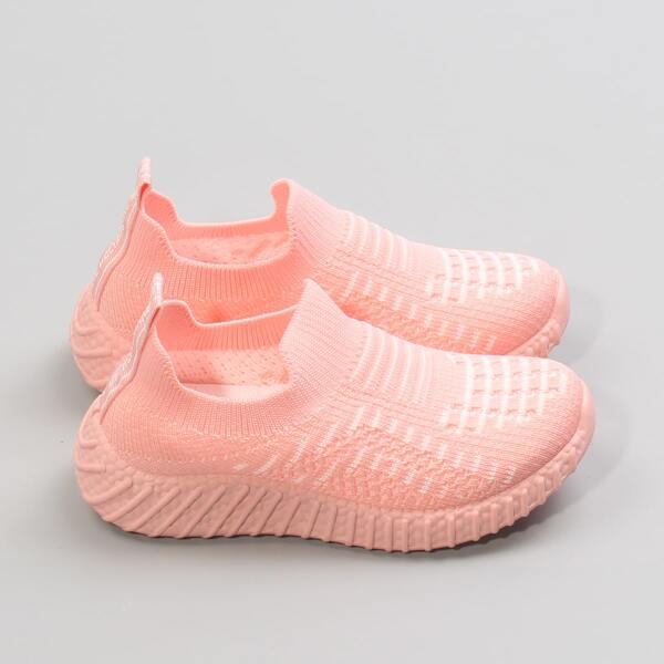 

Toddler Girls Striped Pattern Running Shoes, Baby pink