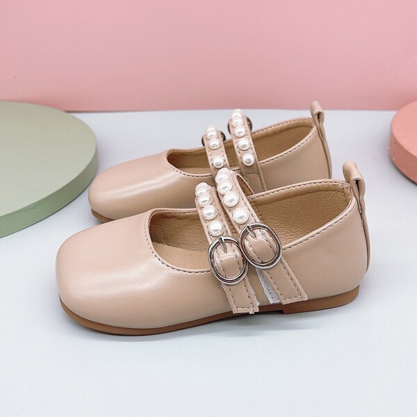 

Toddler Girls Faux Pearl Decor Mary Jane Flats, Pink