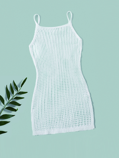 Swim Vcay Tween Girl Plain Knitted Cover Up