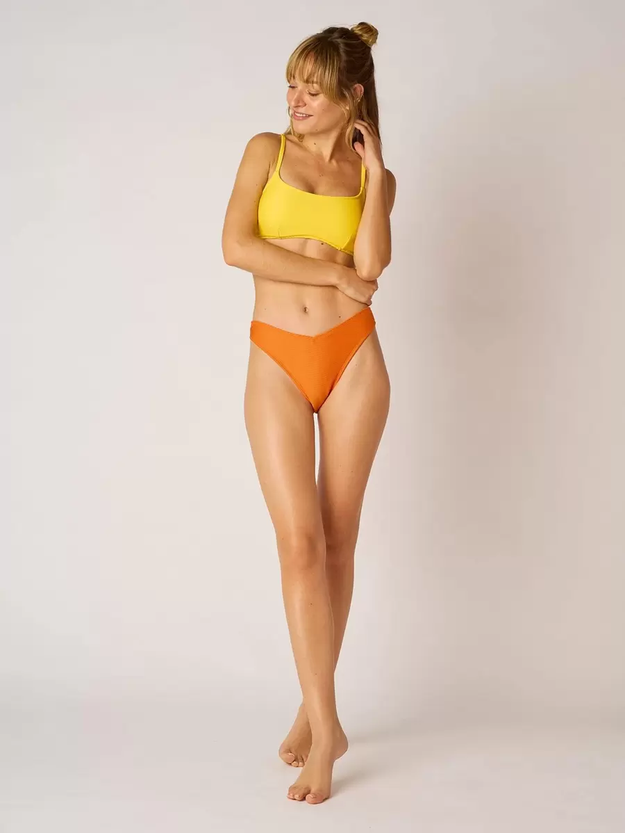 SHEIN 夏季海滩双色罗纹比基尼套装，泳衣 - 彩色 - 查看 1