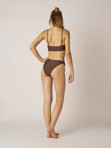 SHEIN Bikini simple para la playa de verano - Café integral - Ver 2