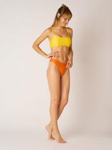 SHEIN 夏季海滩双色罗纹比基尼套装，泳衣 - 彩色 - 查看 8