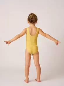 SHEIN Toddler Girls Cut-Out One Piece Swimsuit - Yellow - View 2