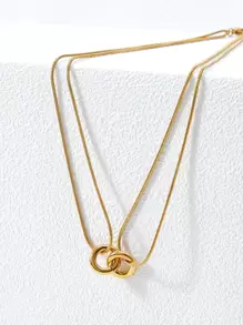 MOTF PREMIUM Collar a capas con diseño redondo - Amarillo Oro - Ver 1