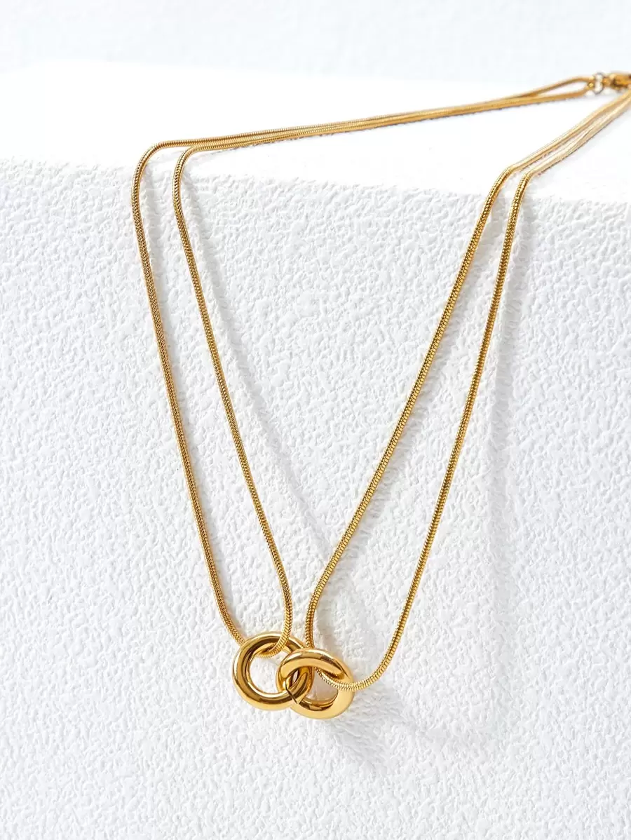 MOTF PREMIUM Collar a capas con diseño redondo - Amarillo Oro - Ver 1