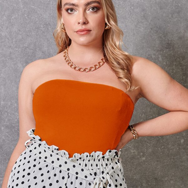 

Plus Solid Tube Top, Burnt orange