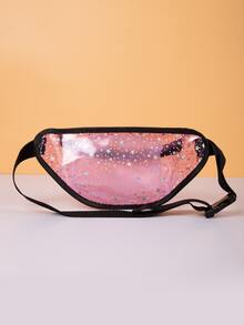 Clear Star Graphic Bum Bag - Pink - View 2