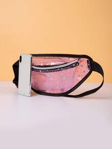 Clear Star Graphic Bum Bag - Pink - View 3