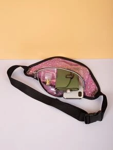 Clear Star Graphic Bum Bag - Pink - View 4