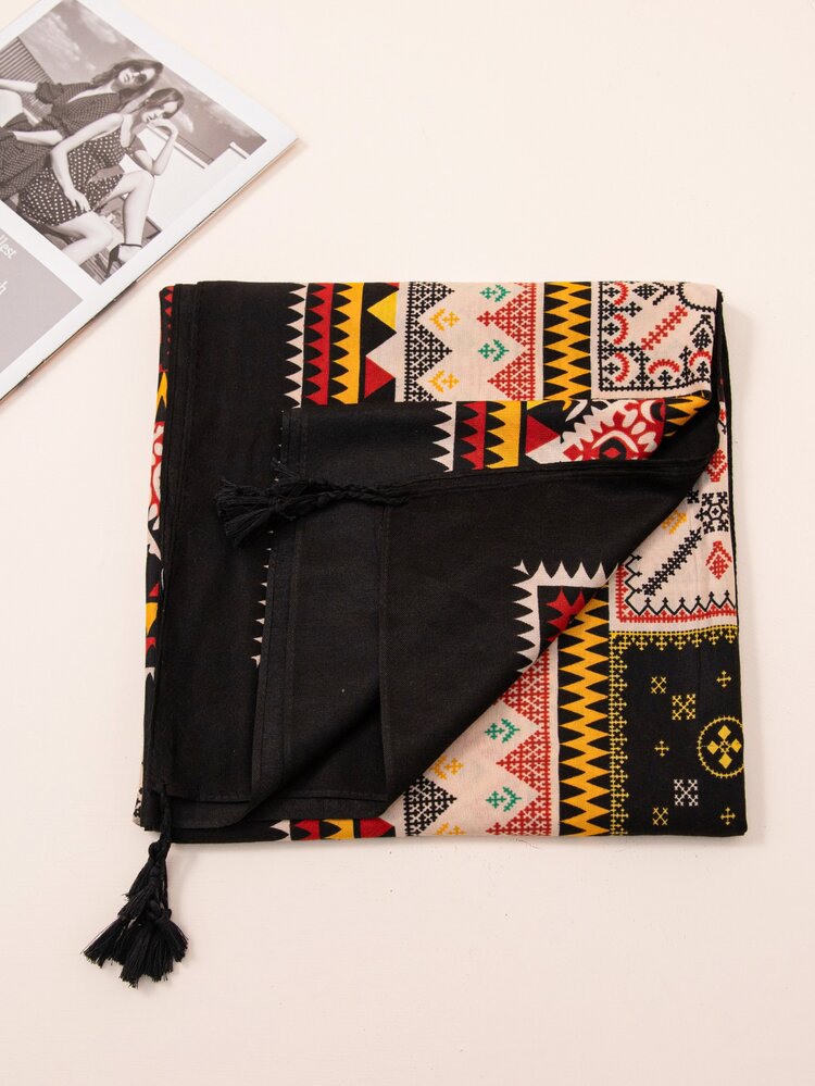 EMERY ROSE Tassel Decor Scarf - Multicolor - View 3